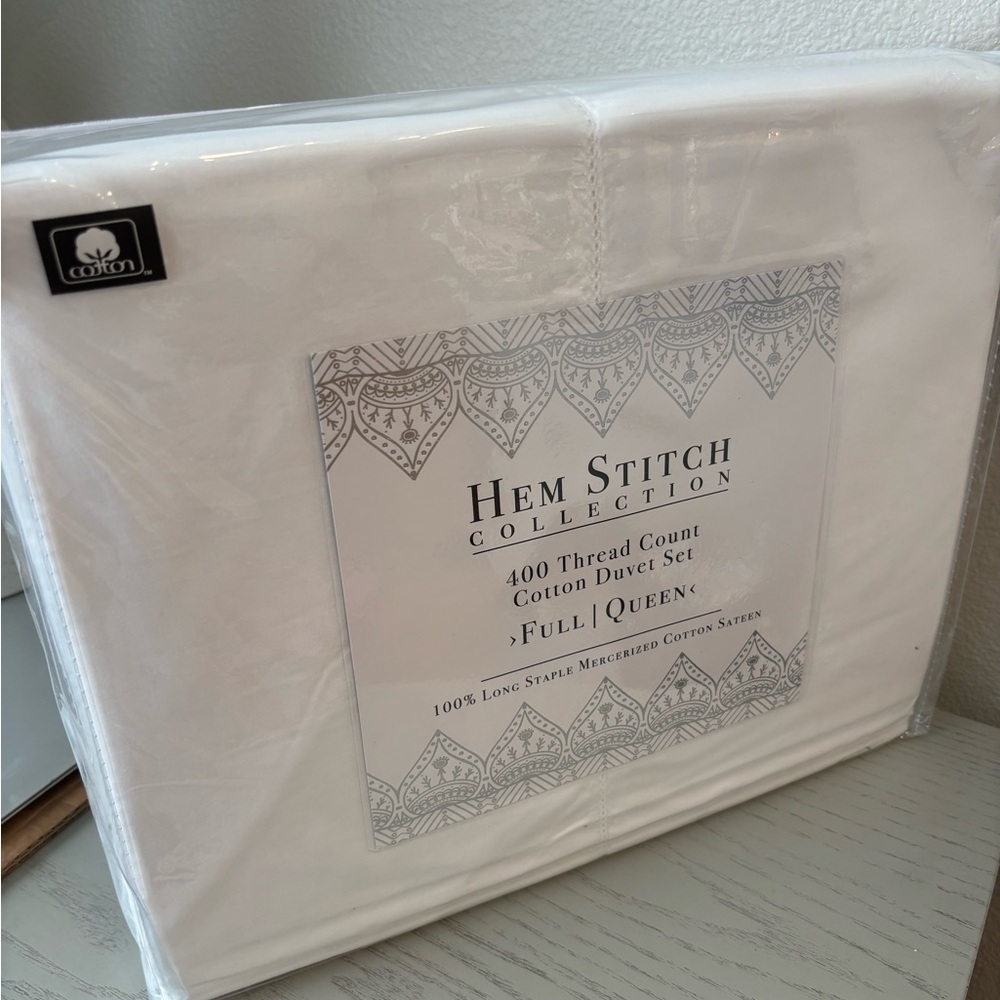 White Cotton Duvet Set - Full/Queen